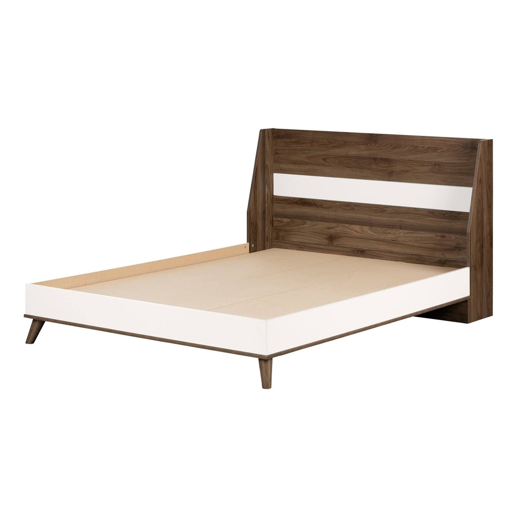Full Soft Elm and Pure White Bed X143