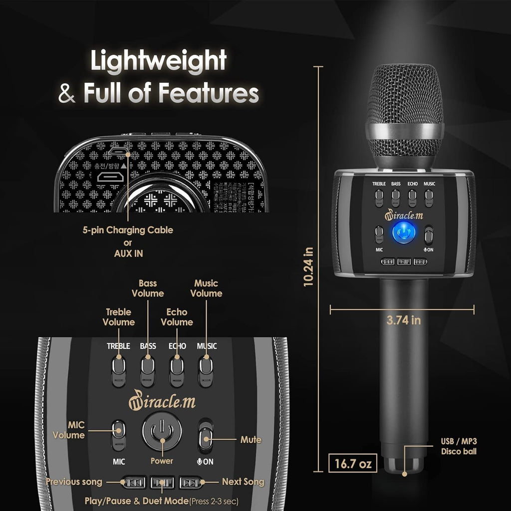 Bluetooth Wireless Karaoke Microphone with Speaker A632636