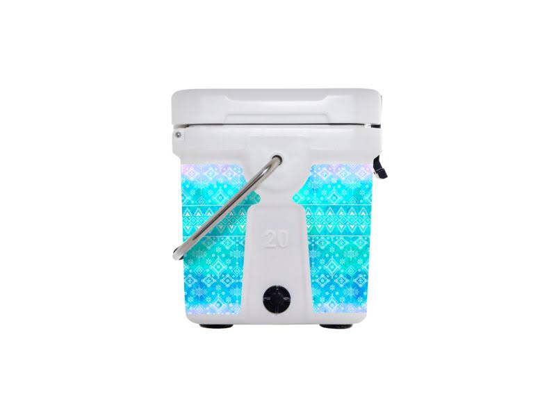 Bohemian Blue Decal Wrapped White 20 Hard Cooler C61703