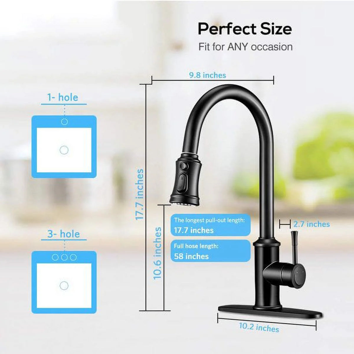 Black Stainless Steel Pull Down Kitchen Faucet Q4729