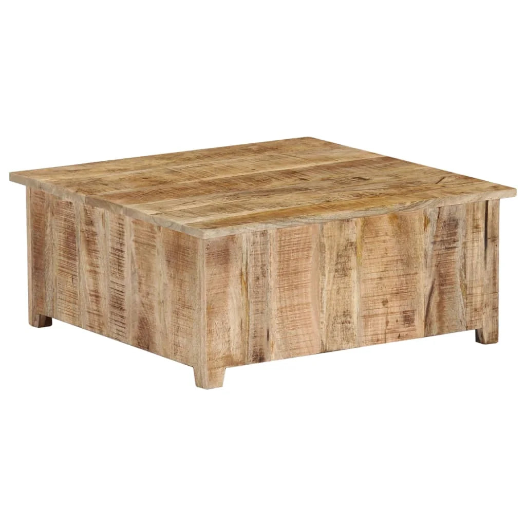 Mango Wood Coffee Table with 2 Cabinets and 2 Doors Y648353
