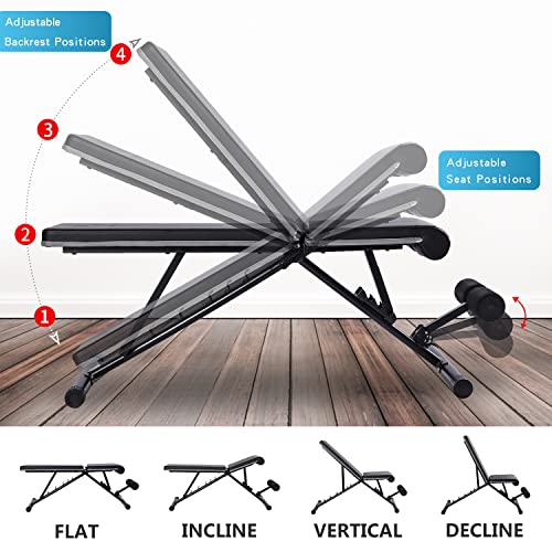 Adjustable Weight Bench 1100 lb Foldable N1110