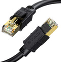 CAT8 Shielded Ethernet Cable 65ft 26AWG 40Gbps 2000MHz Gold Plated RJ45 Connector Pack of 2 M857
