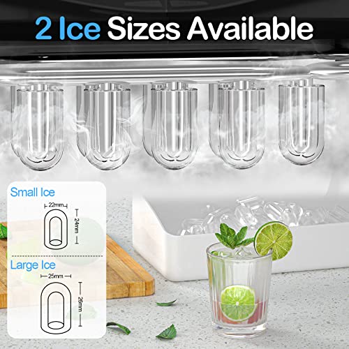 Black Countertop Ice Maker with Scoop and Basket T7994