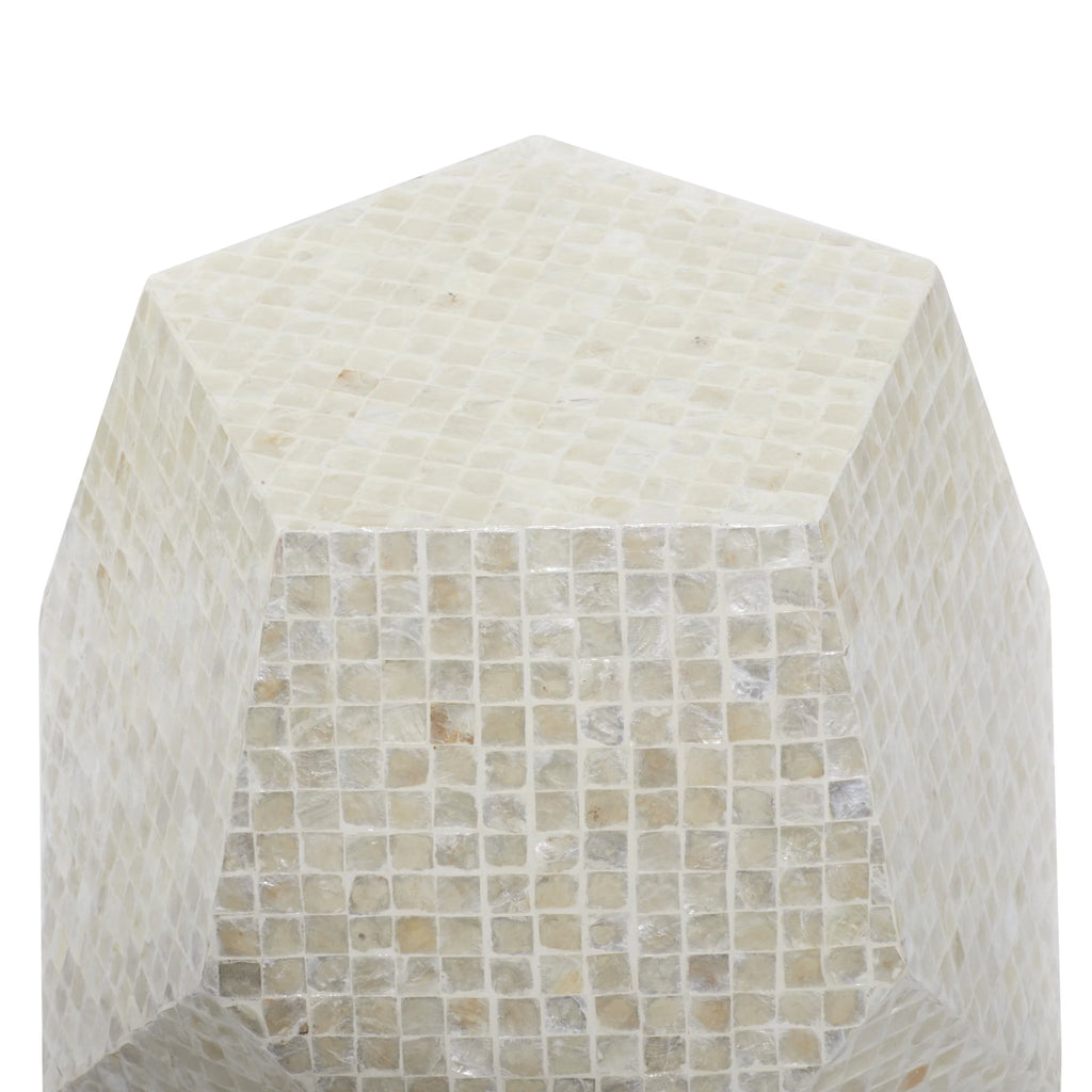 Cream Mother of Pearl Handmade Accent Table S2811