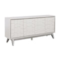 4-Door Wood Credenza in White and Silver W150202