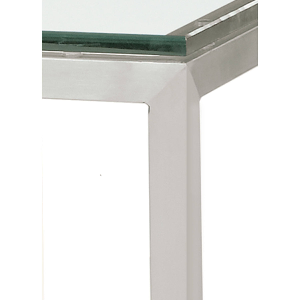 Modern Parsons Bar Table with Satin Etched Tempered Glass Top and White Base T680865