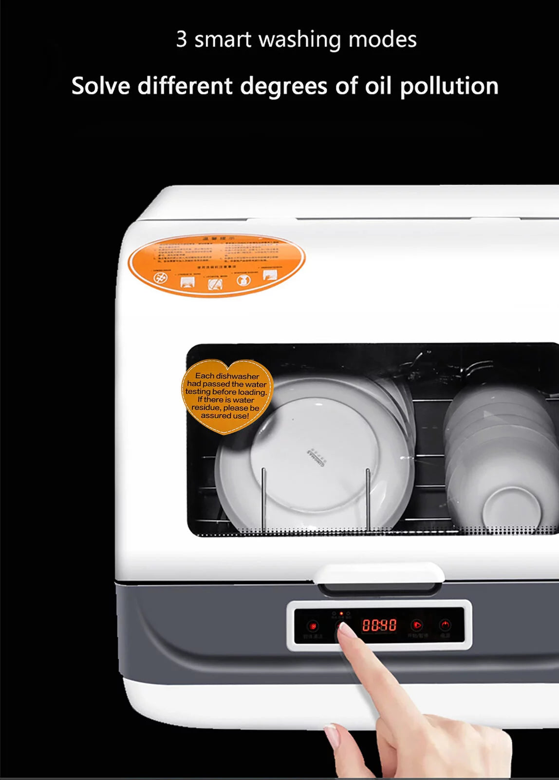 Portable Countertop Dishwasher with LED Display White I31236