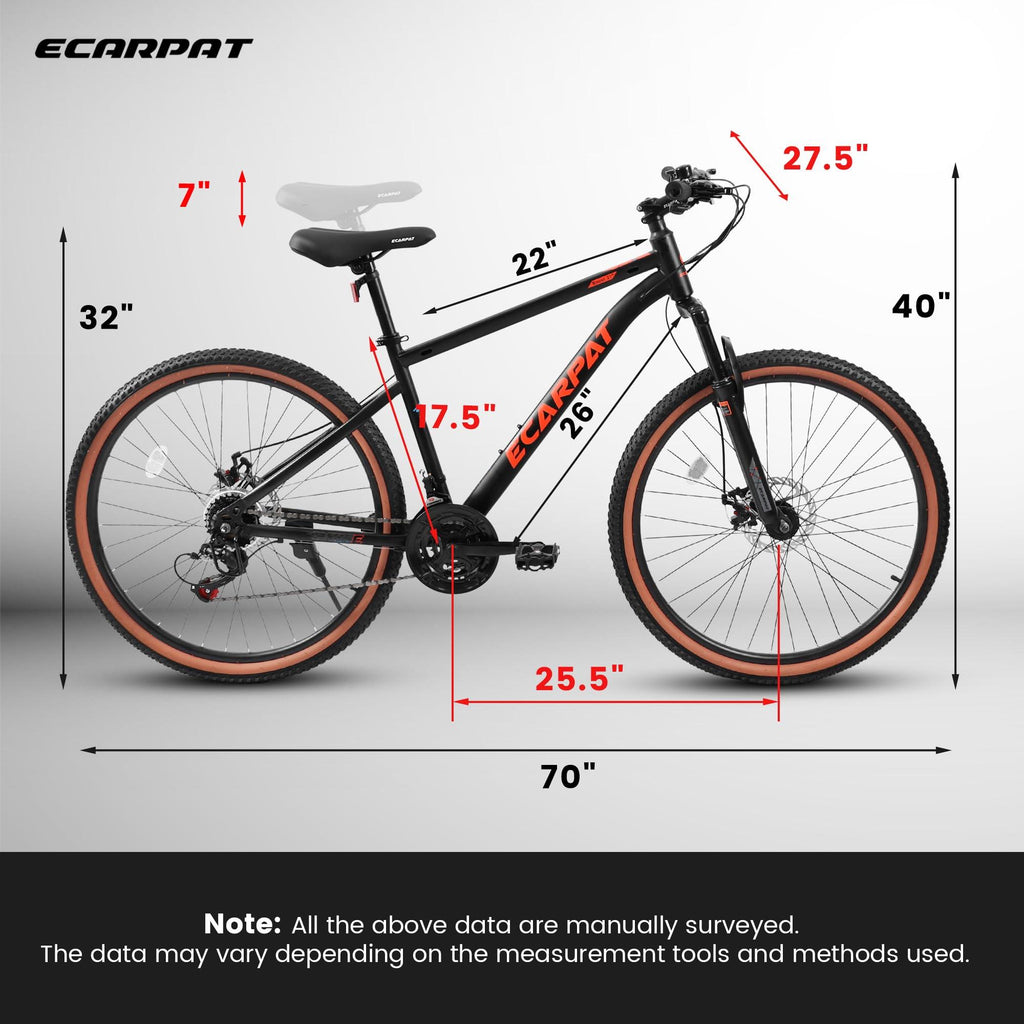 27.5 Inch 21 Speed Carbon Steel Mountain Bike D8342