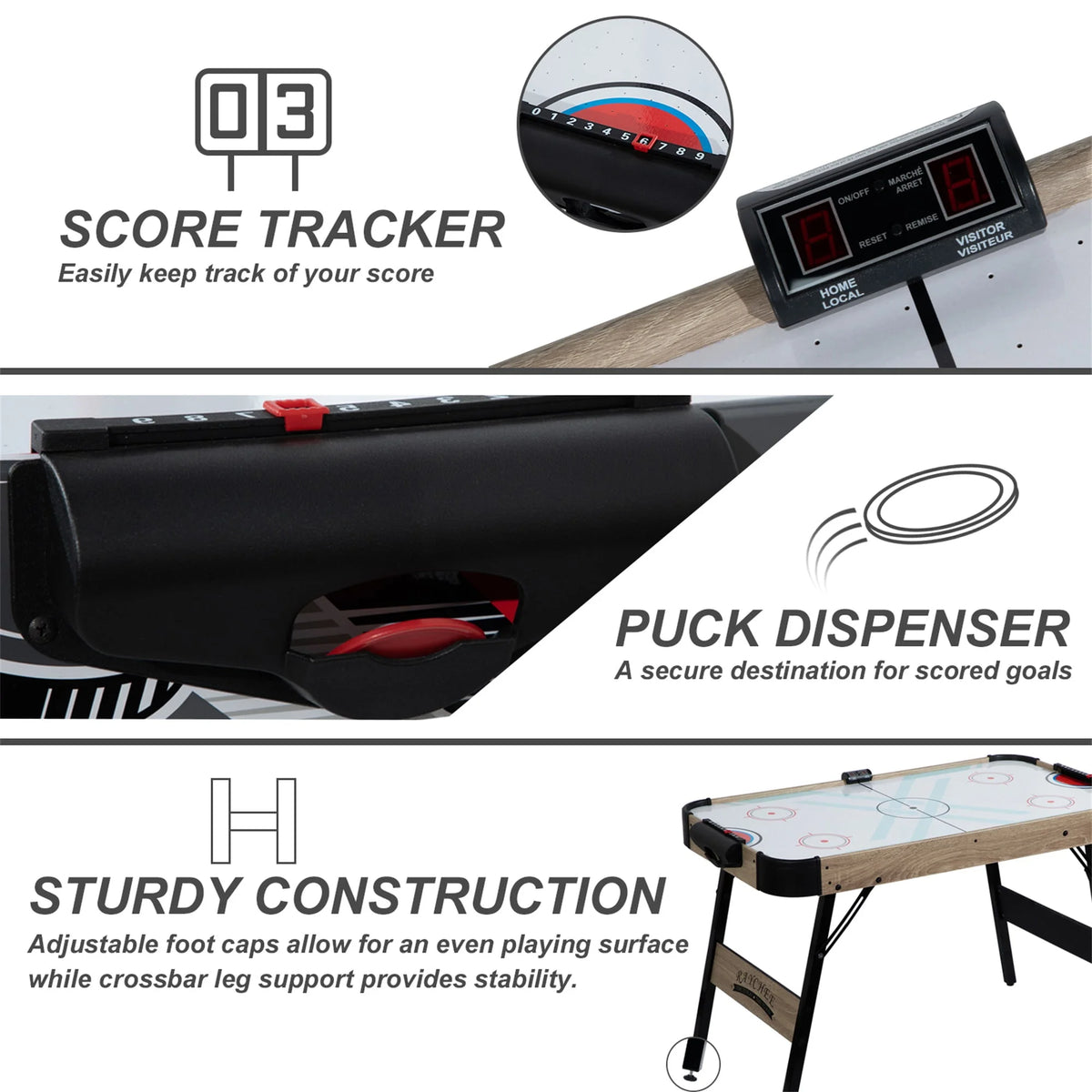48in Foldable Air Powered Hockey Table with LED Scoreboard T91191