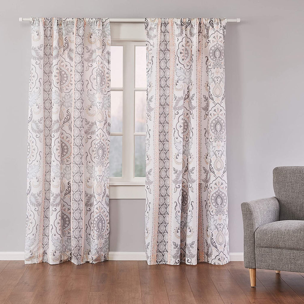 Paisley Cotton Window Panels with Rod Pocket A209358
