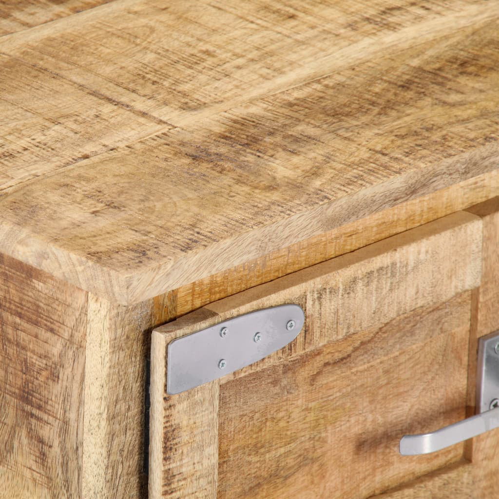 Mango Wood Coffee Table with 2 Cabinets and 2 Doors Y648353