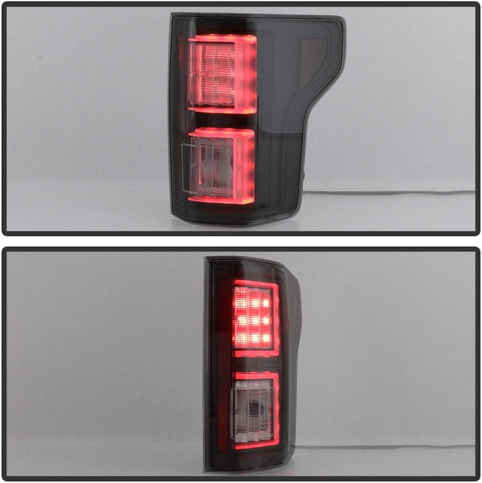 Black Smoked LED Tube Tail Lights for Ford F150 Pickup O7958
