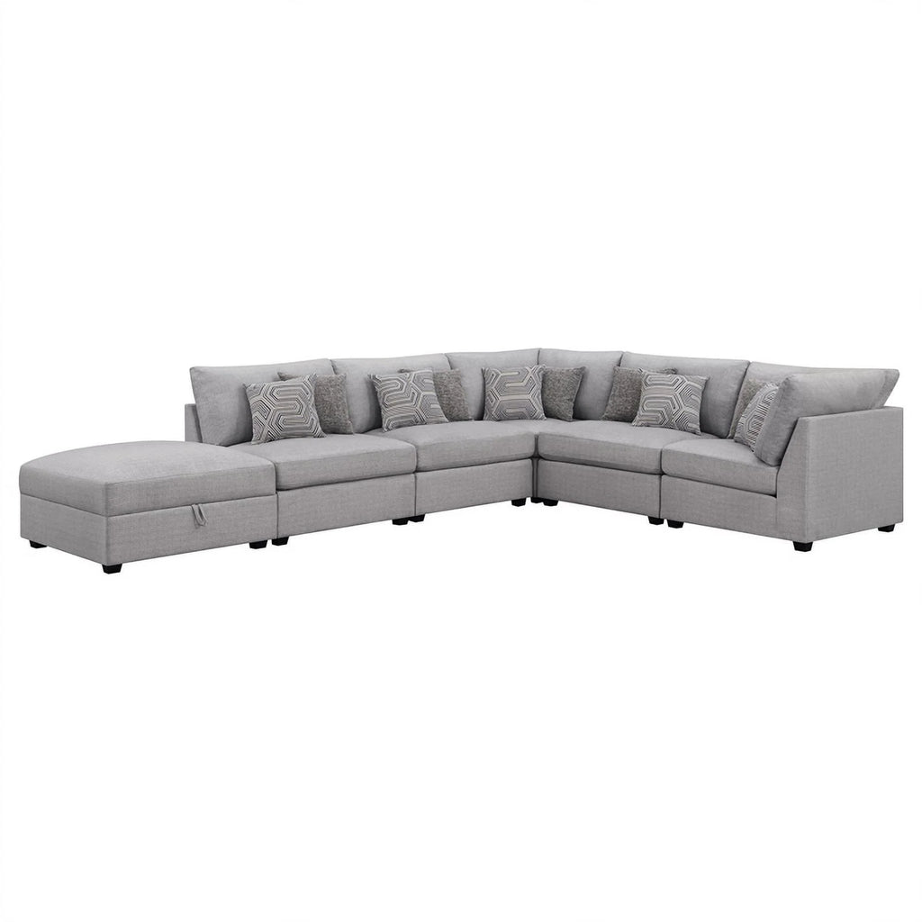 Gray 6-piece Fabric Upholstered Modular Sectional D161048
