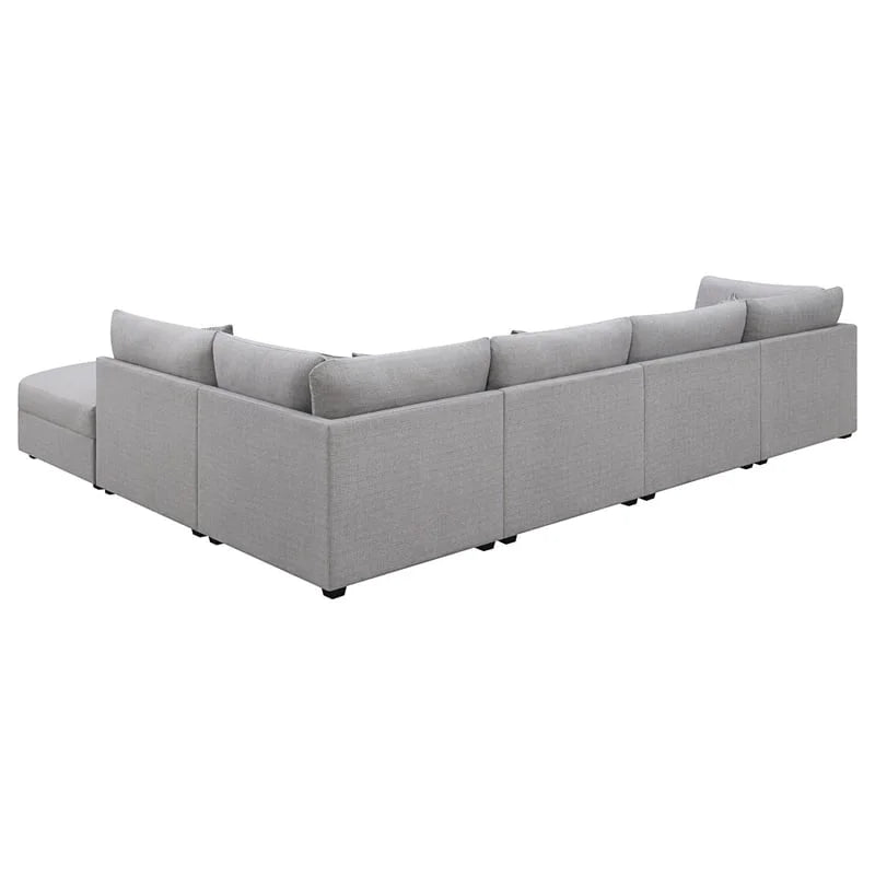 Gray 6-piece Fabric Upholstered Modular Sectional D161048