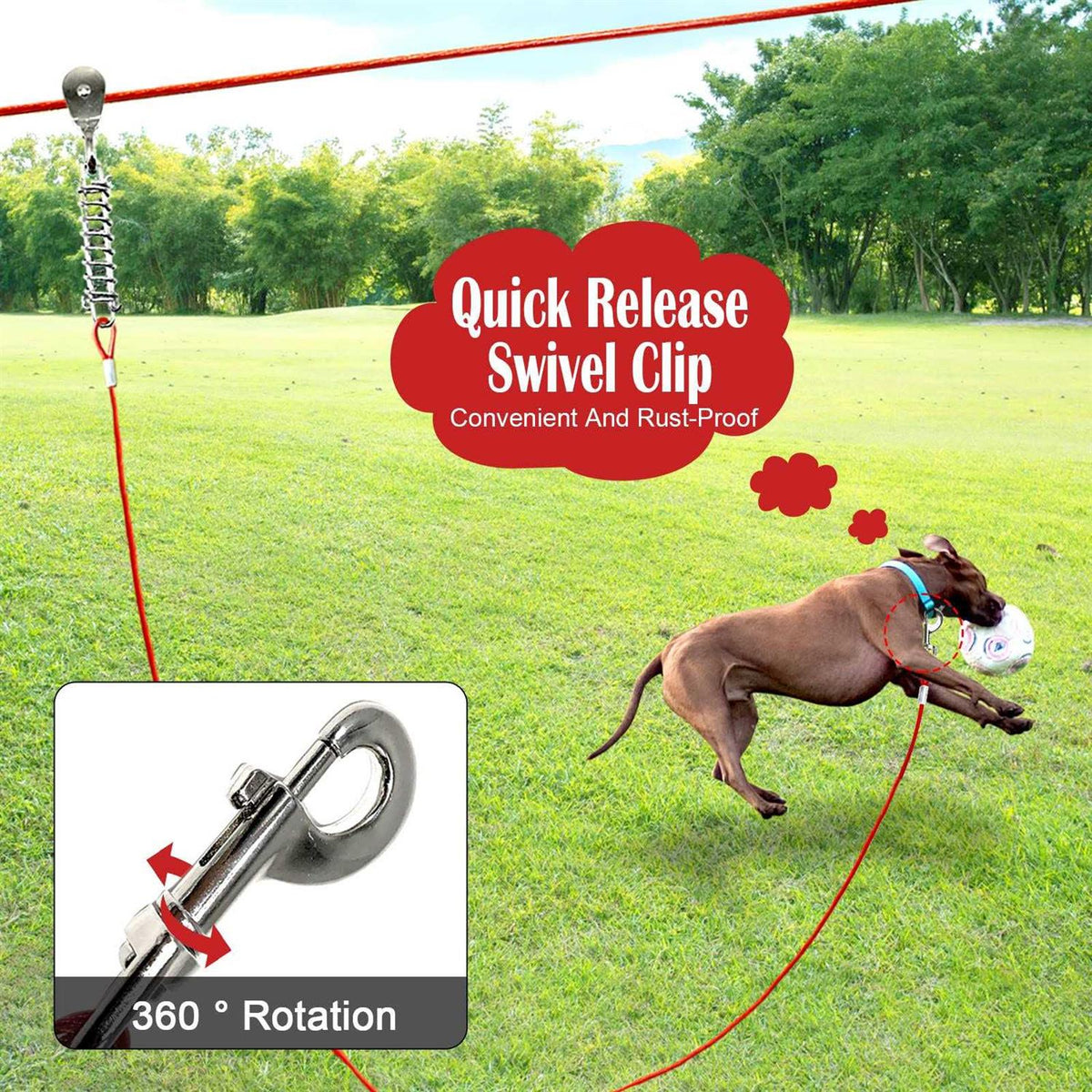 100FT Dog Tie Out Cable D866