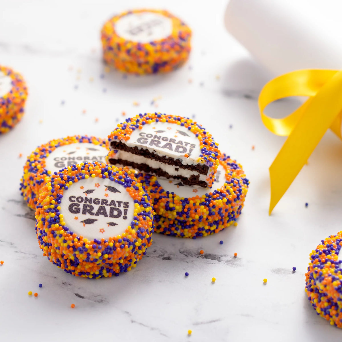 Chocolate Sandwich Cookies with White Chocolate and Sprinkles, 12ct I850