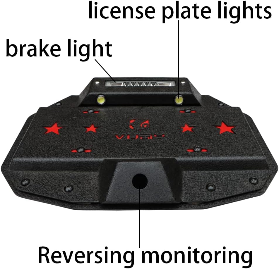 Spare Tire Delete License Plate Relocation Kit with Third Brake Light and Rear Camera Mounting Holes P1163