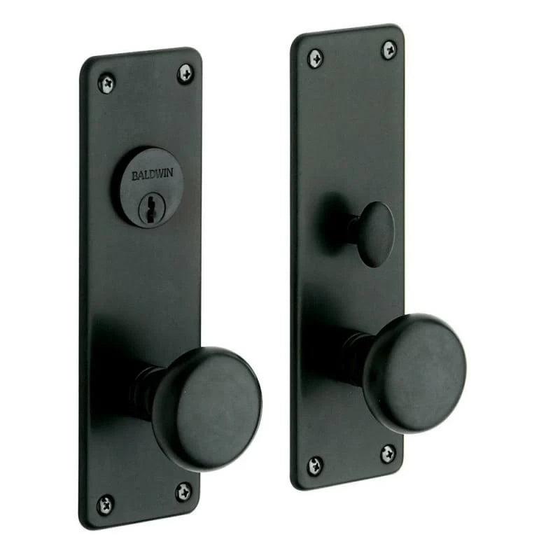 Satin Black Single Cylinder Mortise Handleset Entrance Trim Set L924