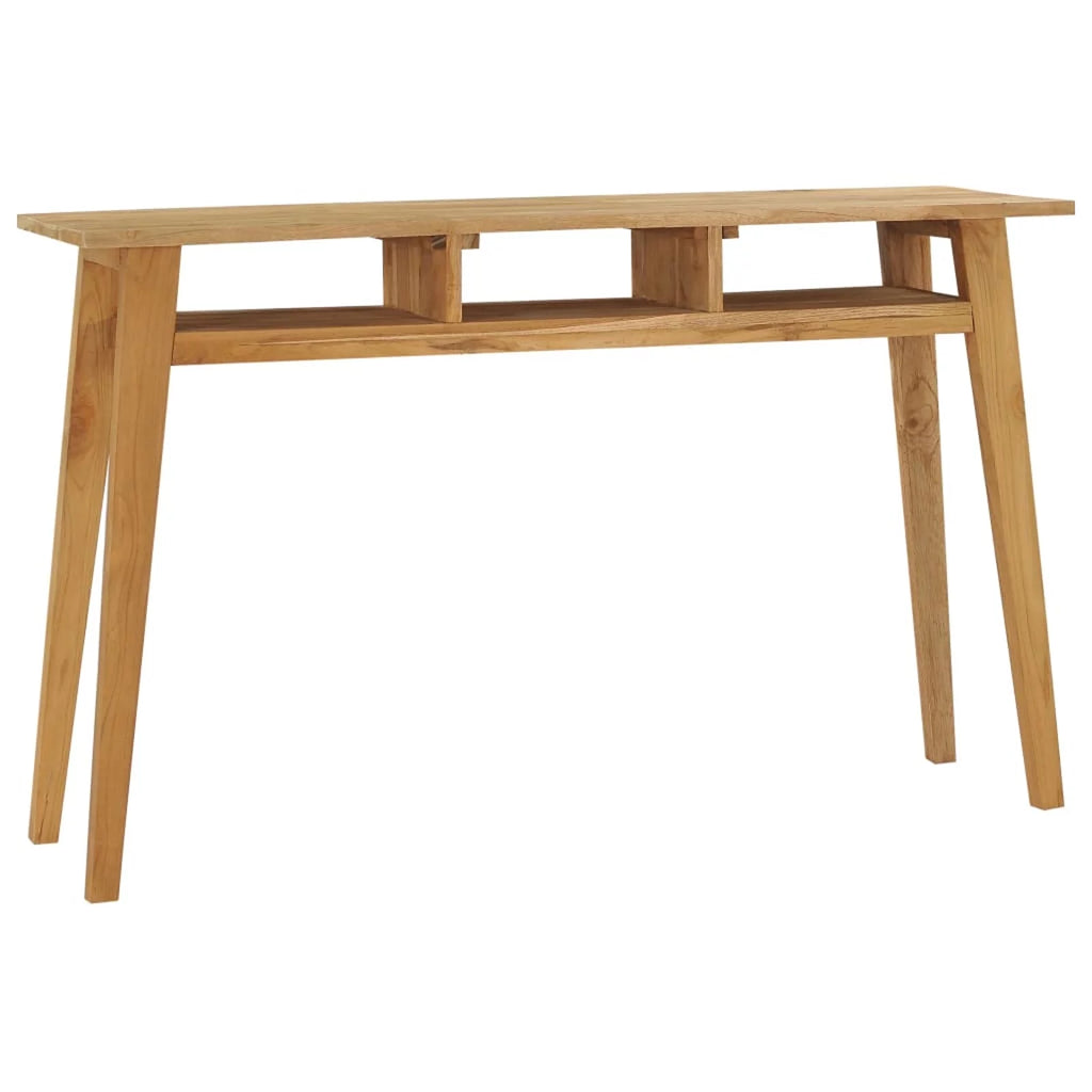 Teak Wood Console Table with 3 Open Shelves Z346907