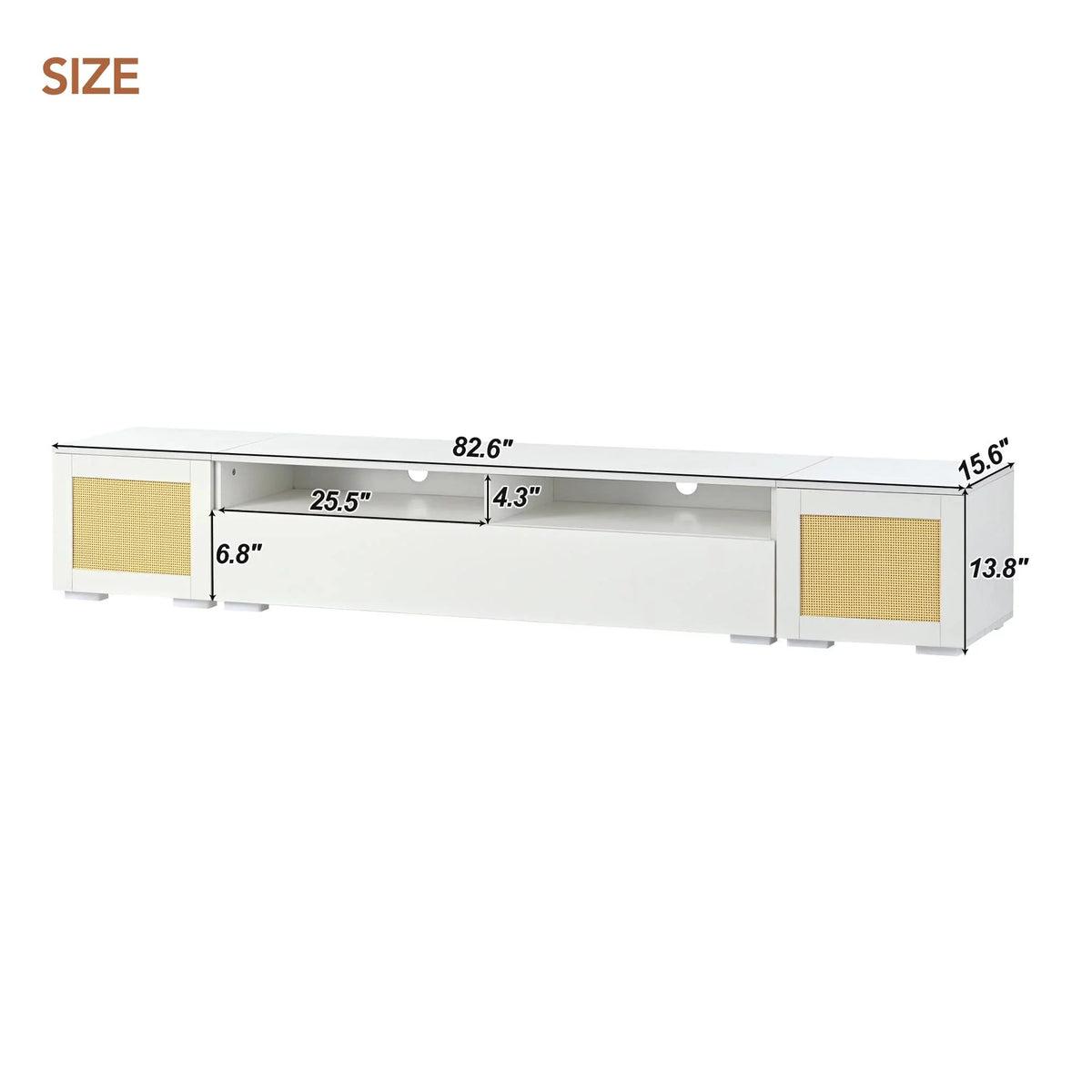 White 90 Inch TV Stand with LED Lights Y58172