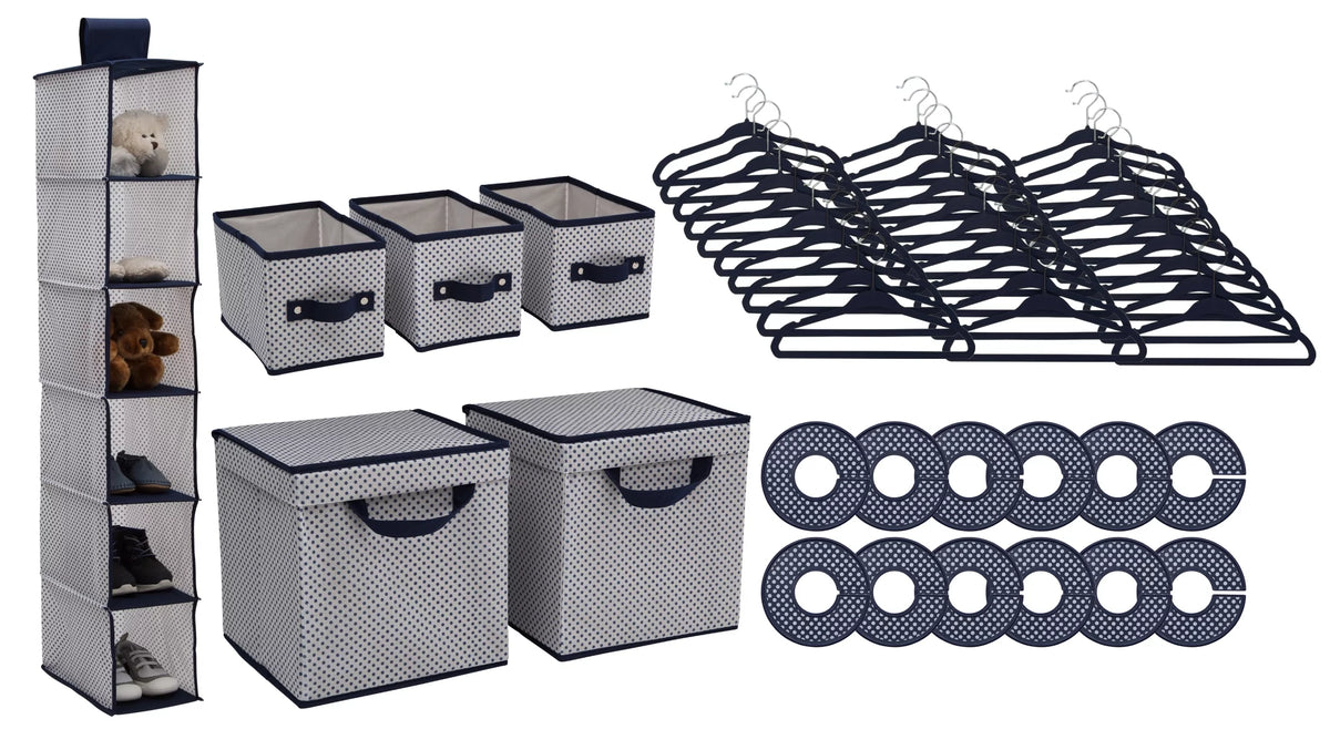 Navy 48 Piece Nursery Storage Set V4246