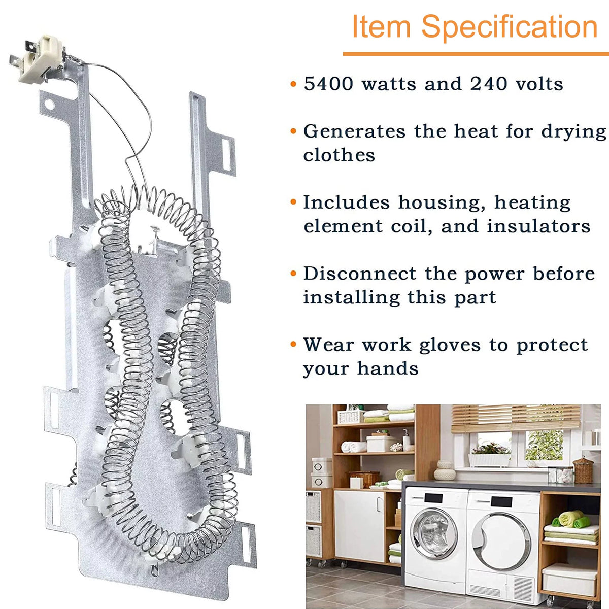 Dryer Heating Element and Thermal Cut-Off Kit Y172