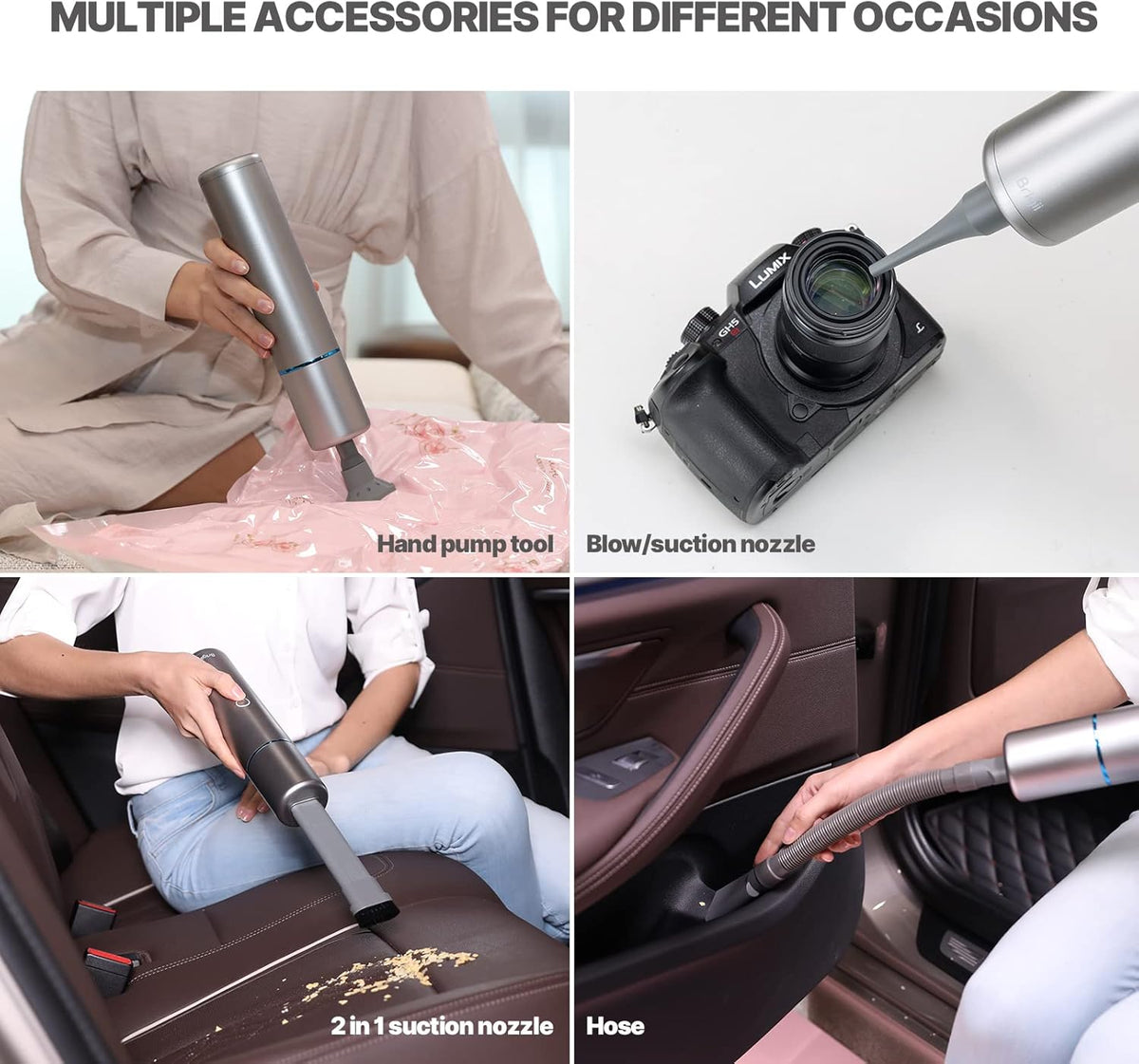 3-in-1 Handheld Vacuum Cleaner, Cordless Car Vacuum with Powerful Suction, USB Rechargeable T95606