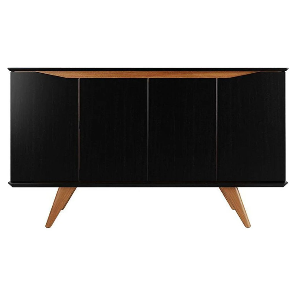 Black 4 Shelves Engineered Wood Sideboard H925