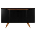 Black 4 Shelves Engineered Wood Sideboard H925