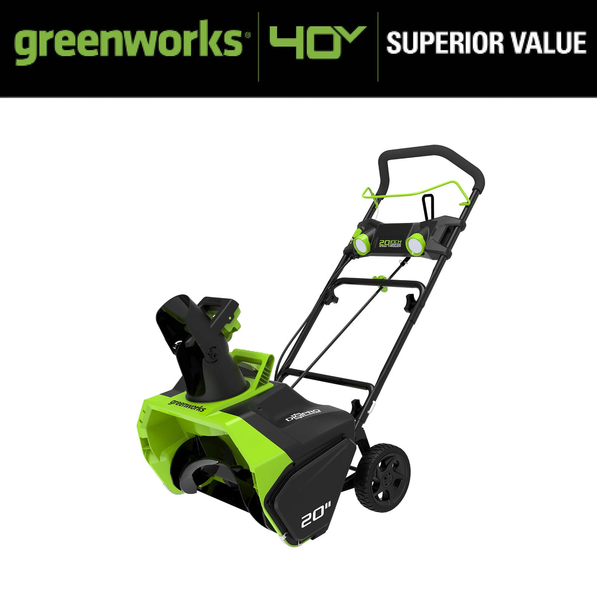 40V 20-inch Cordless Brushless Snow Blower with 4.0 Ah Battery and Charger N764614