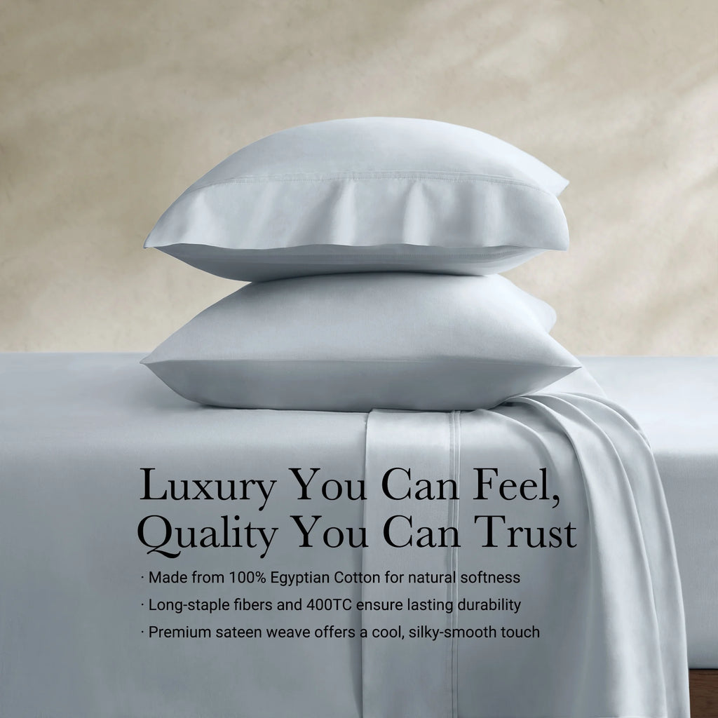 Blue Cal King 4 Pieces Sateen Sheet Set S45712