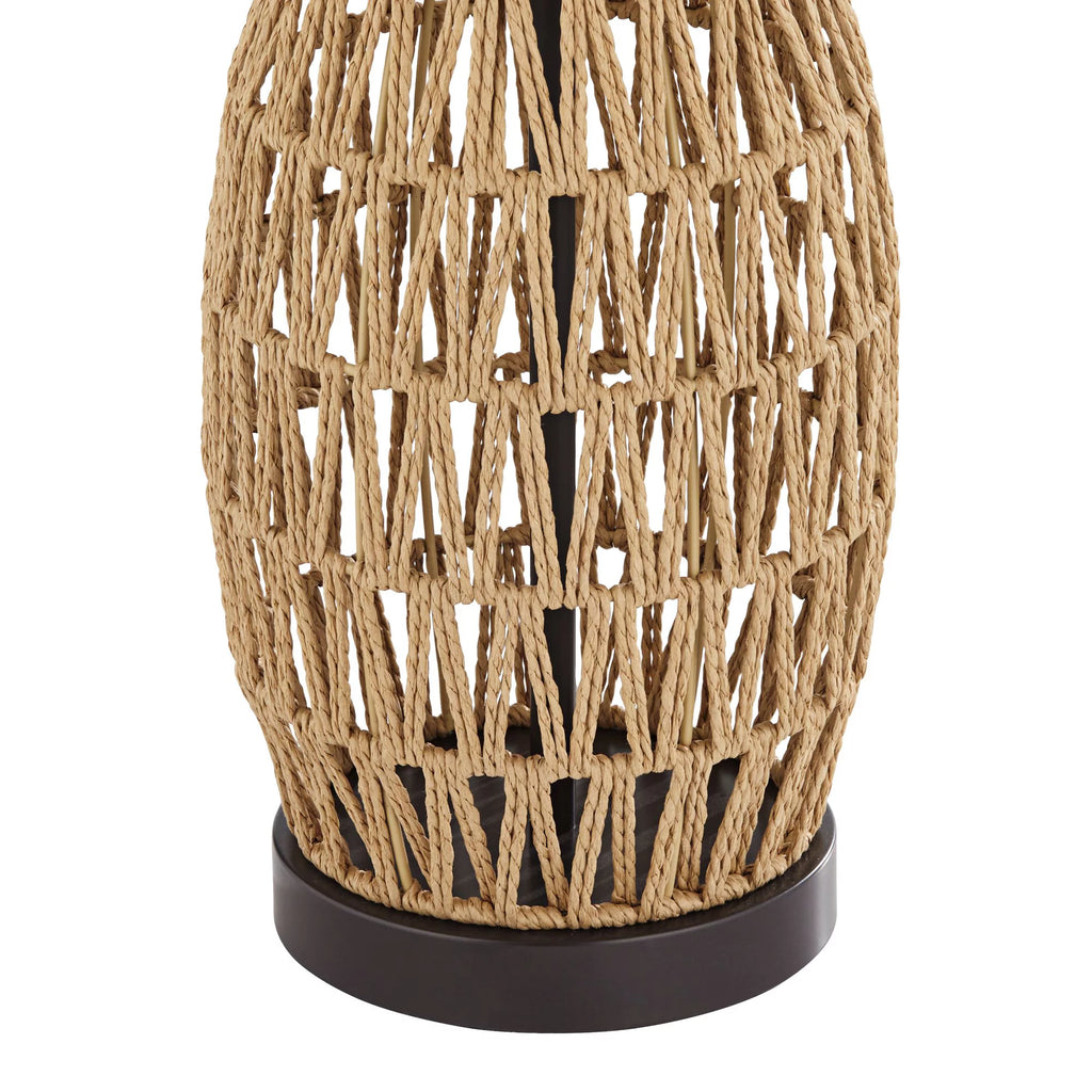 Set of 2 29" Tall Natural Rattan Wicker Table Lamps L890