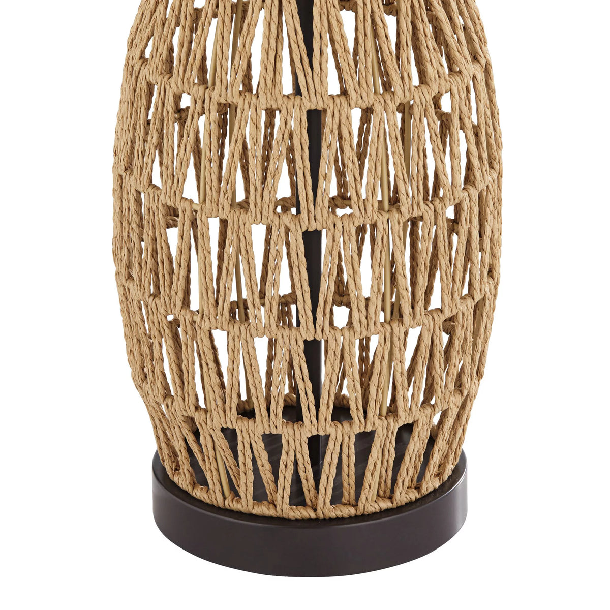 Set of 2 29" Tall Natural Rattan Wicker Table Lamps L890
