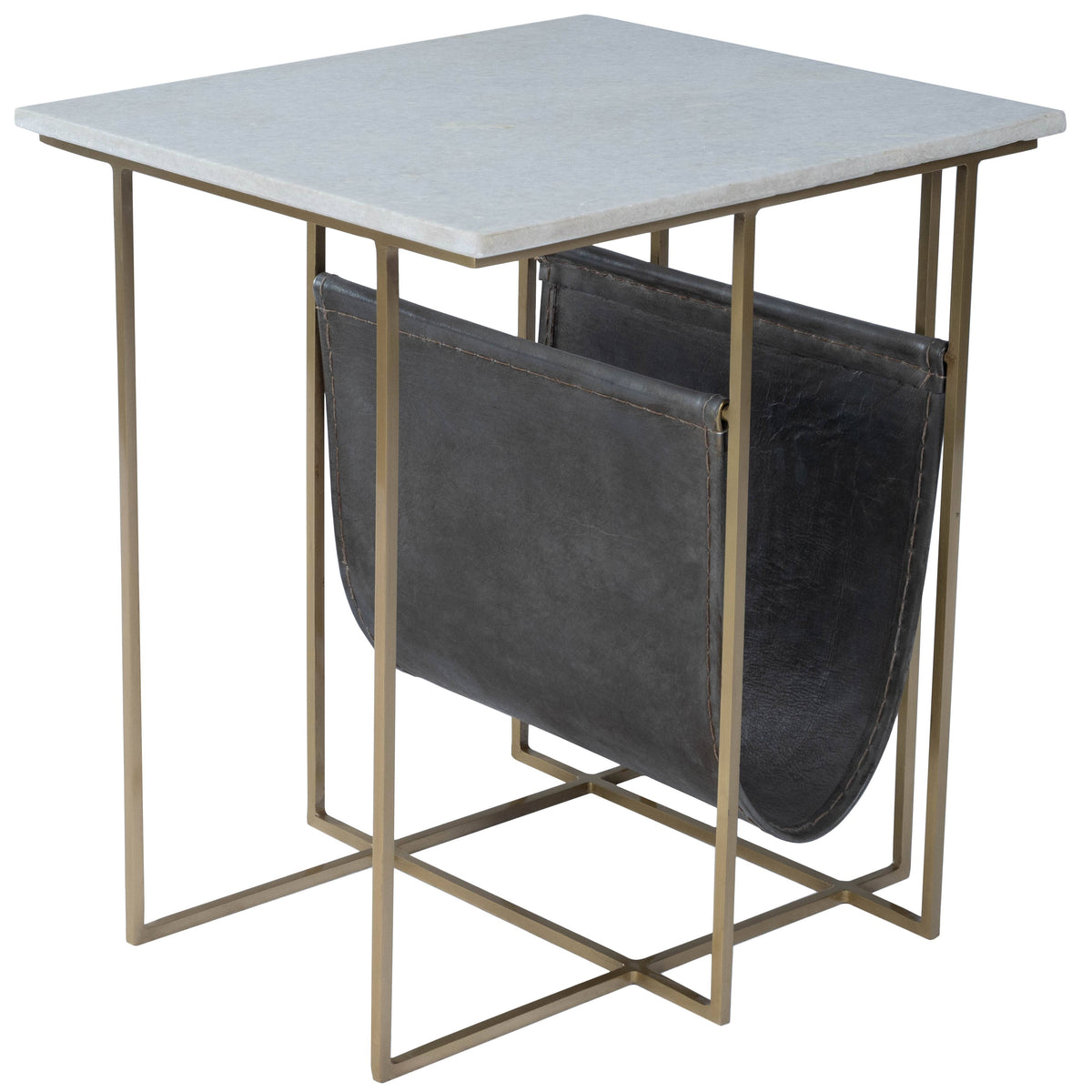 Marble Leather Magazine Table O378242