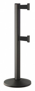 Black Double-Belted Crowd Control Post B97726