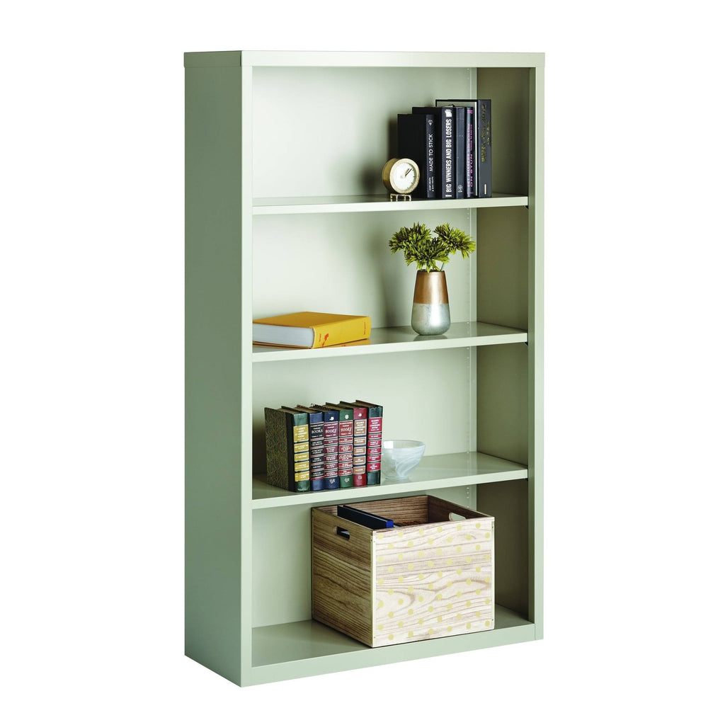 4 Shelf Metal Bookcase in Light Gray W583516