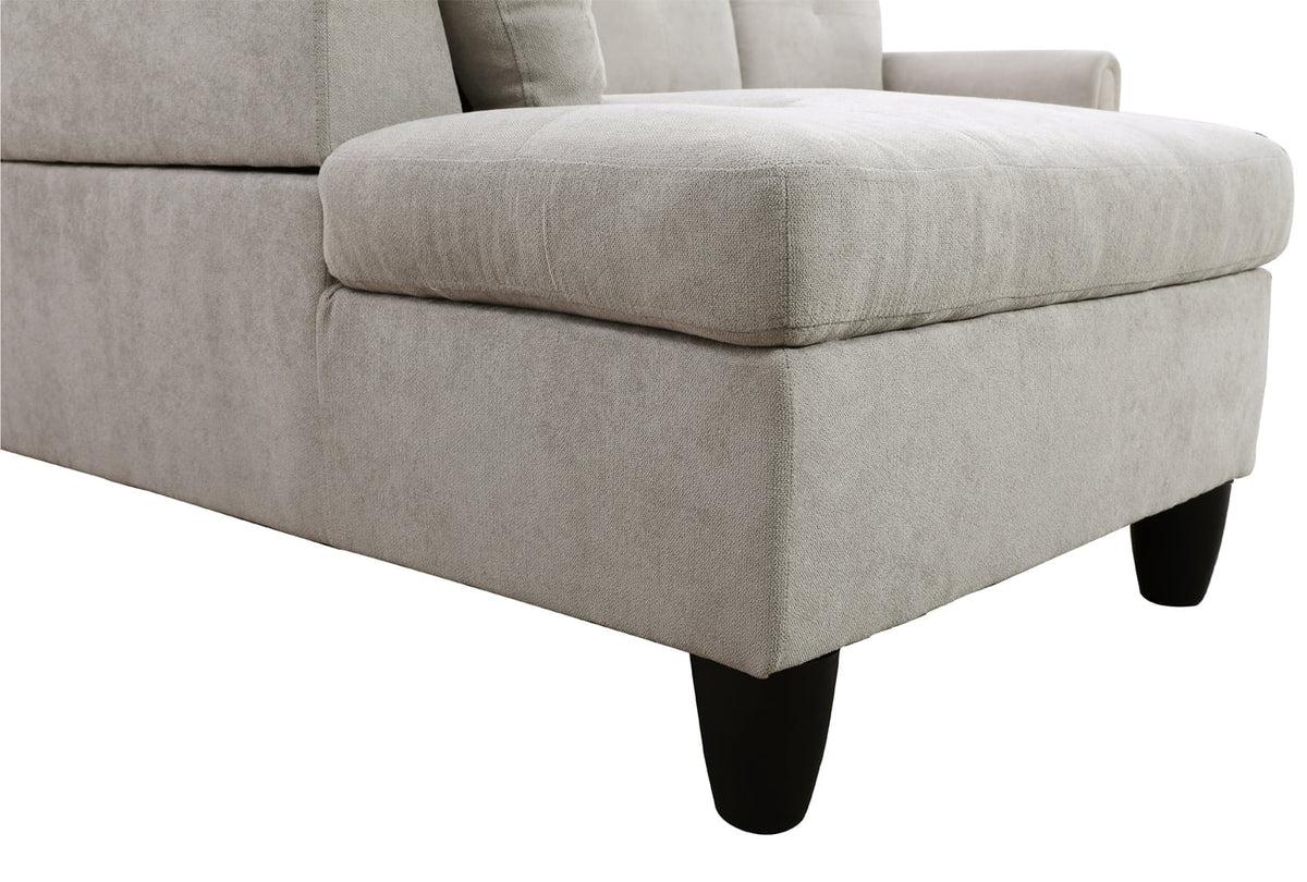 2 Pieces Grey L Shaped Sectional Sofa with Chaise X798193