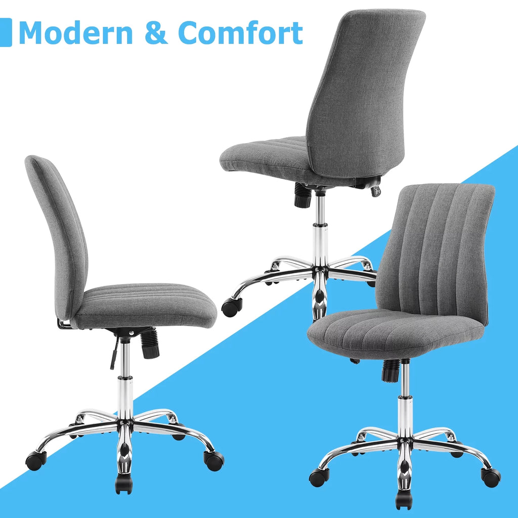 Green Twill Fabric Adjustable Swivel Armless Desk Chair K310