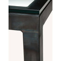 Modern Parsons Bar Table with Satin Etched Tempered Glass Top and White Base T680865