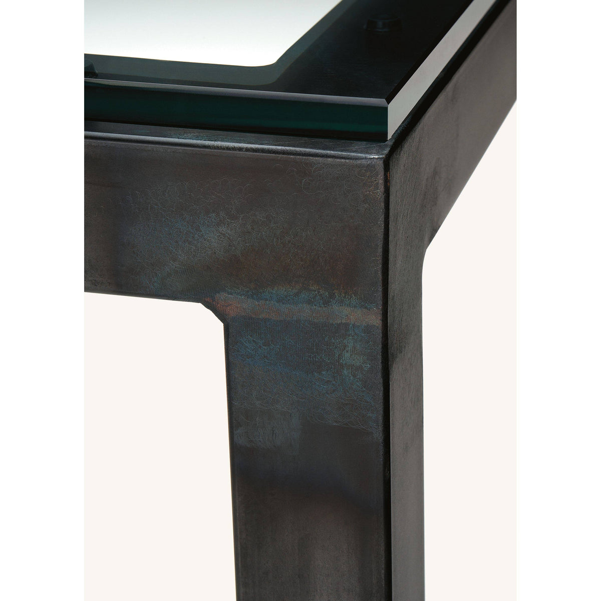 Modern Parsons Bar Table with Satin Etched Tempered Glass Top and White Base T680865