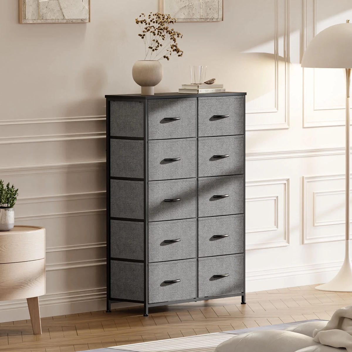 Gray 11 Drawer Fabric Storage Dresser F265198