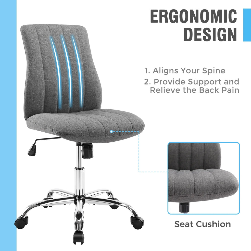 Green Twill Fabric Adjustable Swivel Armless Desk Chair K310
