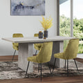 5 Piece Rectangle Dining Table and Green Velvet Chairs U690