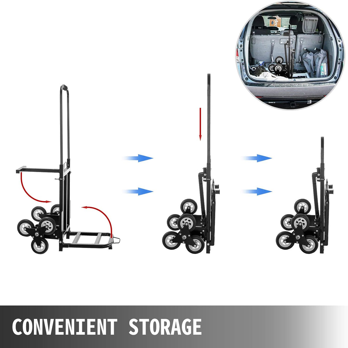 Portable Folding Stair Climber Hand Truck with 6 Wheels S15423