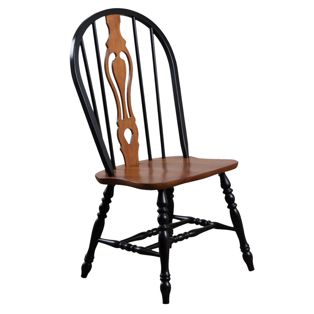 5 Pc Black Cherry Wood Dining Set V82408