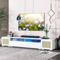 White 90 Inch TV Stand with LED Lights Y58172