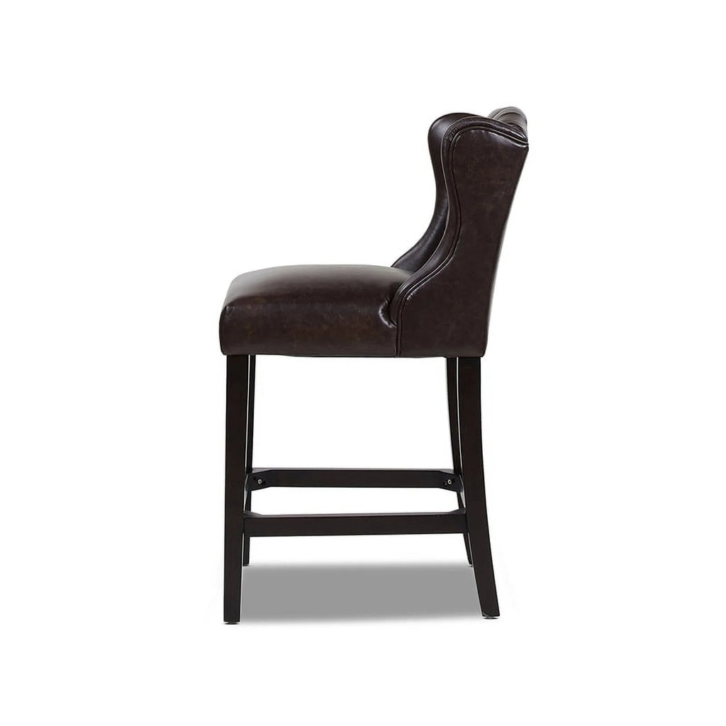 26" Tufted Faux Leather Bar Stool Set of 3 X838
