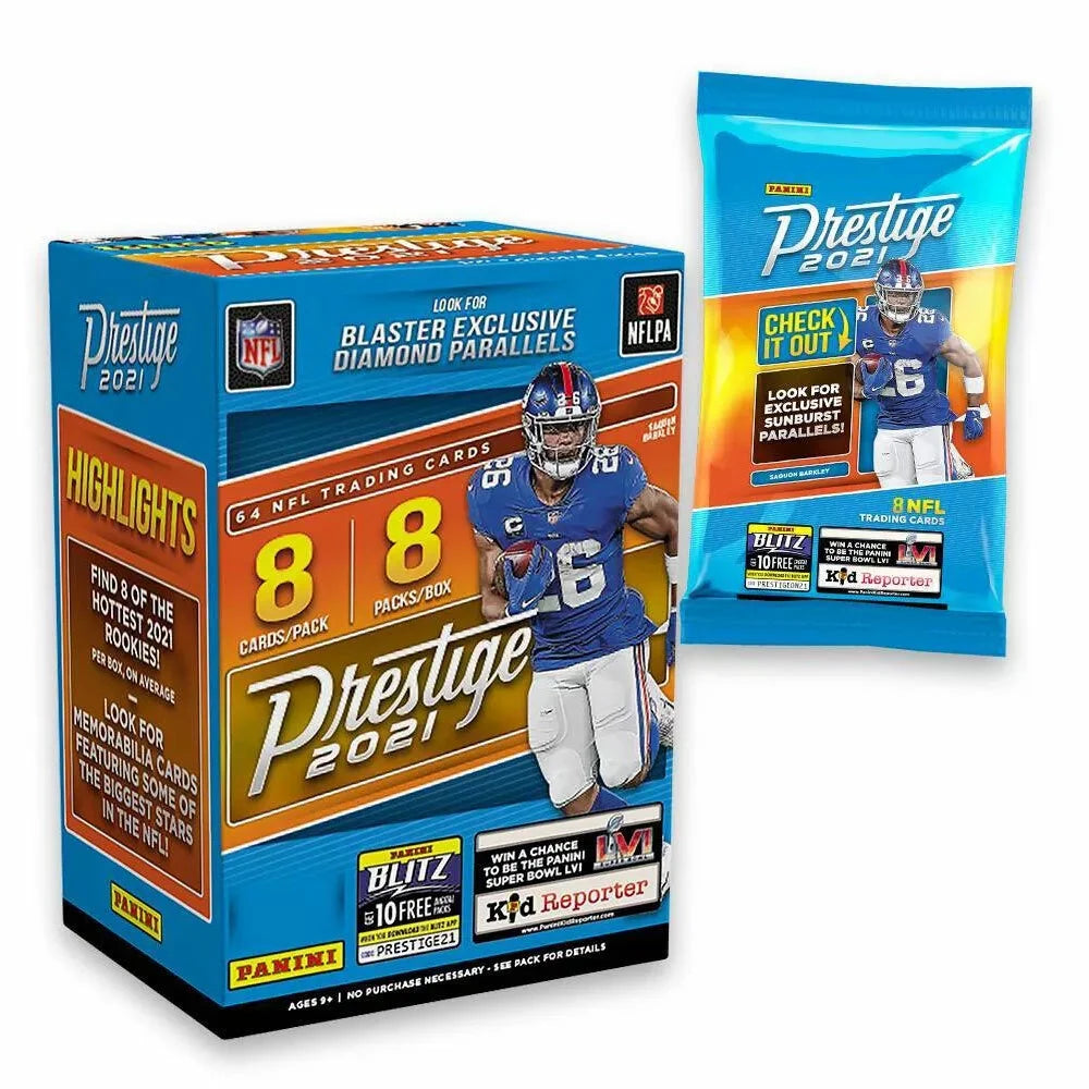 2021 Panini NFL Prestige Football Trading Card Blaster Box K9409