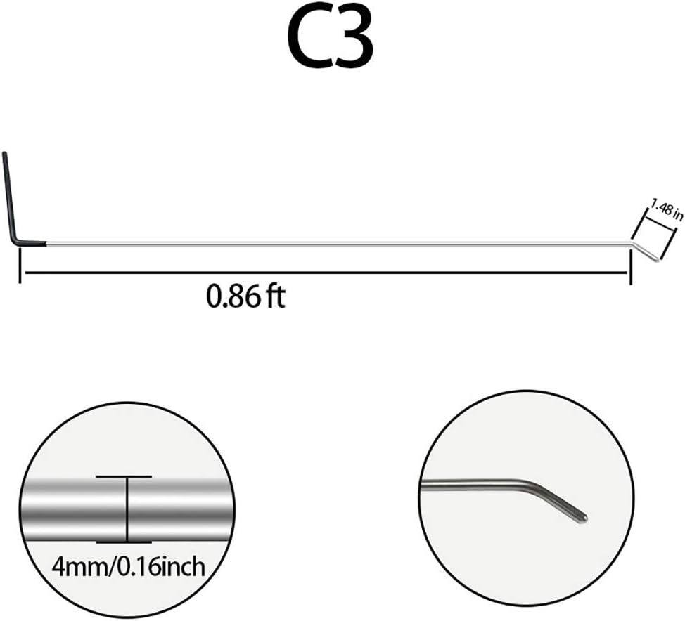 Paintless Dent Repair Tools 6 Pieces C Style Rods K285